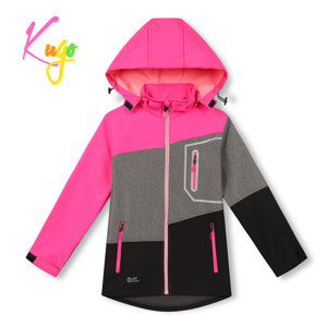Dívčí softshellová bunda, zateplená - KUGO HK2526, růžová/ šedá/ černá Barva: Růžová, Velikost: 146