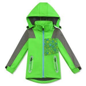 Chlapecká softshellová bunda - KUGO QK2930, zelená Barva: Zelená, Velikost: 80