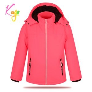 Dívčí zimní bunda - KUGO BU605, neonově lososová Barva: Lososová, Velikost: 116