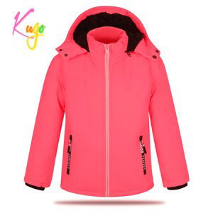 Dívčí zimní bunda - KUGO BU605, neonově lososová Barva: Lososová, Velikost: 122