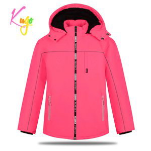 Dívčí zimní bunda - KUGO BU606, neonově lososová Barva: Lososová, Velikost: 146