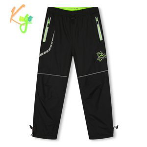Chlapecké šusťákové kalhoty, zateplené - KUGO DK7130, černá/ signální zipy Barva: Černá, Velikost: 146