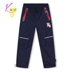 Dívčí šusťákové kalhoty, zateplené - KUGO DK7120, tmavě modrá Barva: Modrá tmavě, Velikost: 98