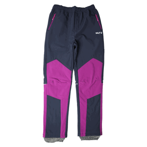 Dívčí softshellové kalhoty, zateplené - Wolf B2297, tmavě modrá/ fialovorůžová Barva: Modrá tmavě, Velikost: 164