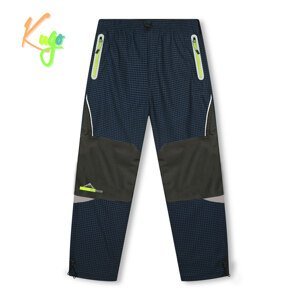 Chlapecké zateplené outdoorové kalhoty - KUGO C7772, tmavě modrá/ signální zipy Barva: Modrá tmavě, Velikost: 116