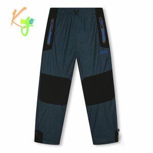 Chlapecké zateplené outdoorové kalhoty - KUGO C7775, petrol/ modré zipy Barva: Petrol, Velikost: 146