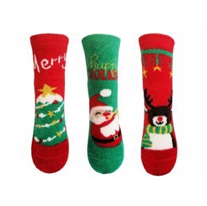 Dětské vánoční ponožky Aura.Via - SGB9119, červená/ zelená Barva: Mix barev, Velikost: 28-31