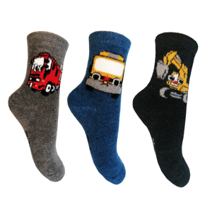 Chlapecké flísové ponožky Aura.Via - GFB9120, petrol/ černá/ antracit Barva: Mix barev, Velikost: 32-35