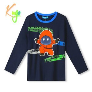 Chlapecké triko - KUGO FC0297, tmavě modrá Barva: Modrá tmavě, Velikost: 116