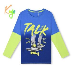 Chlapecké triko - KUGO HC0722, tyrkysová/ signální aplikace Barva: Tyrkysová, Velikost: 152