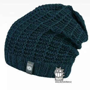 Merino pletená čepice Dráče - Harmony 14, tmavě modrá melír Barva: Modrá tmavě, Velikost: 48-50