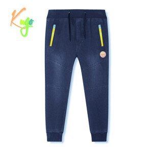 Chlapecké riflové kalhoty/ tepláky, zateplené - KUGO CK0921, modrá Barva: Modrá, Velikost: 134