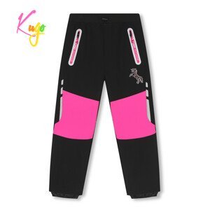 Dívčí softshellové kalhoty, zateplené - KUGO HK2516, černá / růžové zipy Barva: Černá, Velikost: 116
