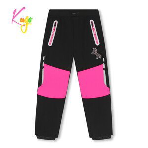 Dívčí softshellové kalhoty, zateplené - KUGO HK2516, černá / růžové zipy Barva: Černá, Velikost: 140