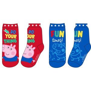 Prasátko Pepa - licence Chlapecké ponožky - Prasátko Peppa 5234904, modrá/ červená Barva: Mix barev, Velikost: 27-30