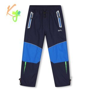 Chlapecké šusťákové kalhoty, zateplené - KUGO DK7132, tmavě modrá Barva: Modrá tmavě, Velikost: 116