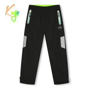 Chlapecké šusťákové kalhoty, zateplené - KUGO DK7136, celočerná Barva: Černá, Velikost: 134