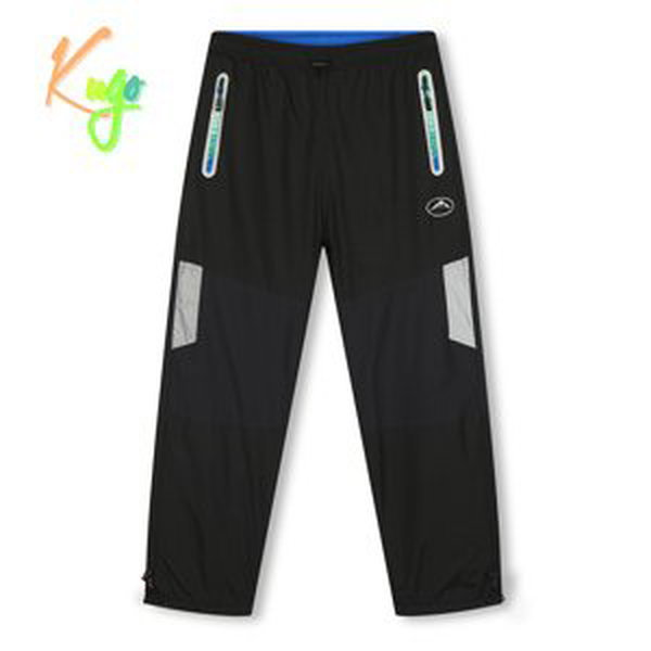 Chlapecké šusťákové kalhoty, zateplené - KUGO DK7136, černá / modrá aplikace Barva: Černá, Velikost: 164