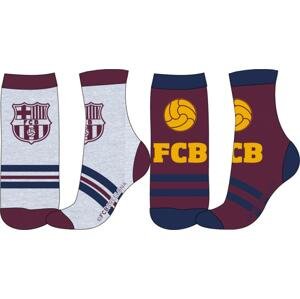 FC Barcelona - licence Chlapecké ponožky - FC Barcelona 43, světle šedá/vínová Barva: Mix barev, Velikost: 27-30