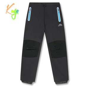 Chlapecké softshellové kalhoty, zateplené - KUGO HK1807, tmavě šedá/modré zipy Barva: Šedá, Velikost: 140