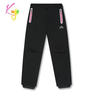 Dívčí softshellové kalhoty, zateplené - KUGO HK1807, černá /růžové zipy Barva: Černá, Velikost: 146