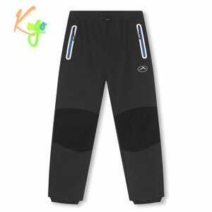 Chlapecké softshellové kalhoty, zateplené - KUGO H5517, tmavě šedá/modré zipy Barva: Šedá, Velikost: 152