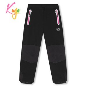 Dívčí softshellové kalhoty, zateplené - KUGO H5517, černá/růžové zipy Barva: Černá, Velikost: 158