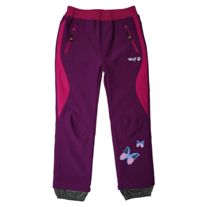 Dívčí softshellové kalhoty - Wolf B2381, fialovorůžová Barva: Fialovorůžová, Velikost: 104
