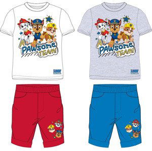 Paw Patrol - Tlapková patrola -Licence Chlapecký letní komplet - Paw Patrol 52121701, šedý melír/modrá Barva: Šedá, Velikost: 128