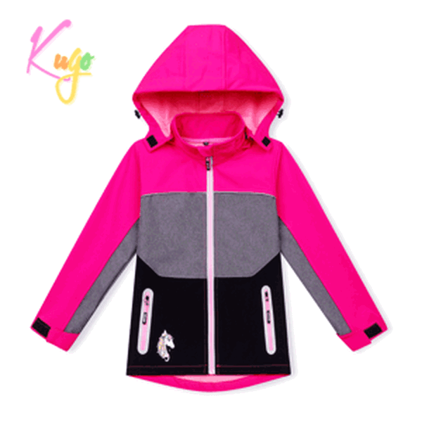 Dívčí softshellová bunda - KUGO HK3122, růžová Barva: Růžová, Velikost: 110