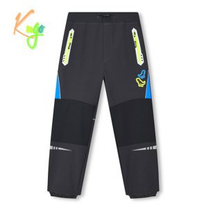 Chlapecké softshellové kalhoty - KUGO HK3116, tmavě šedá / signální zipy Barva: Šedá, Velikost: 128
