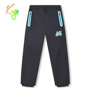 Chlapecké softshellové kalhoty - KUGO HK3118, šedá / modré zipy Barva: Šedá, Velikost: 122
