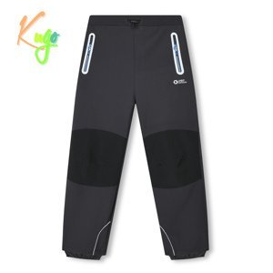 Chlapecké softshellové kalhoty - KUGO HK3119, tmavě šedá / modré zipy Barva: Šedá, Velikost: 152