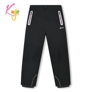 Dívčí softshellové kalhoty - KUGO HK3119, černá / růžové zipy Barva: Černá, Velikost: 152