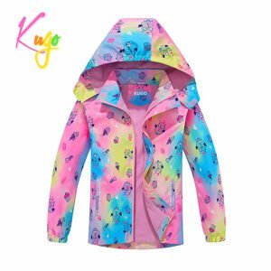 Dívčí jarní, podzimní bunda - KUGO B2850, růžová Barva: Růžová, Velikost: 116