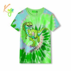 Chlapecké tričko - KUGO FC0301, zelená / modrý dinosaurus Barva: Zelená, Velikost: 116