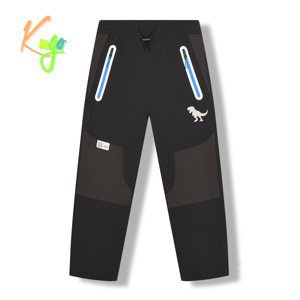 Chlapecké softshellové kalhoty - KUGO HK7576, černá / modré zipy Barva: Černá, Velikost: 98