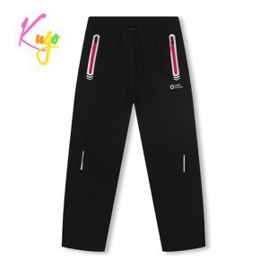 Dívčí softshellové kalhoty - KUGO HK7578, černá / růžové zipy Barva: Černá, Velikost: 134