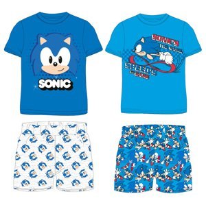 Ježek SONIC - licence Chlapecké pyžamo - Ježek Sonic 5204023, modrá / šedé kraťasy Barva: Modrá, Velikost: 122