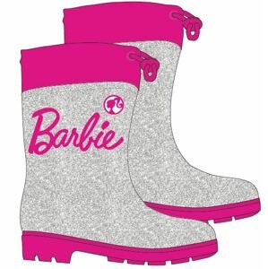 Barbie- licence Dívčí holínky - Barbie 5255295, stříbrná / třpytky Barva: Stříbrná, Velikost: 29-30