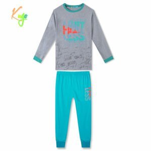 Chlapecké pyžamo - KUGO MP3783, šedá / petrol Barva: Šedá, Velikost: 152