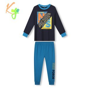Chlapecké pyžamo - KUGO MP3782, tmavě modrá Barva: Modrá tmavě, Velikost: 146