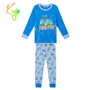 Chlapecké pyžamo - KUGO MP1336, modrá / oranžový traktor Barva: Modrá, Velikost: 98