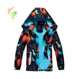 Chlapecká podzimní bunda, zateplená - KUGO B2857, černá, dinosaiři Barva: Černá, Velikost: 98