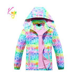 Dívčí podzimní bunda, zateplená - KUGO B2859, růžová, mix barev Barva: Mix barev, Velikost: 140