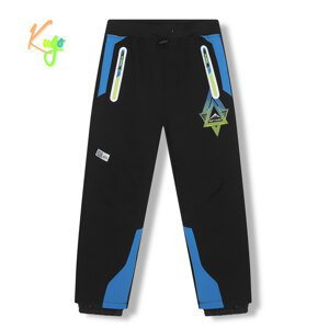 Chlapecké softshellové kalhoty, zateplené - KUGO HK5620, černá / modrá aplikace Barva: Černá, Velikost: 122