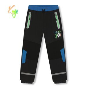 Chlapecké softshellové kalhoty, zateplené - KUGO HK5609, tmavě šedá / zelené zipy Barva: Šedá, Velikost: 110