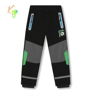 Chlapecké softshellové kalhoty, zateplené - KUGO HK5609, černá / tyrkysové zipy Barva: Černá, Velikost: 116