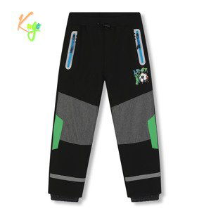 Chlapecké softshellové kalhoty, zateplené - KUGO HK5609, černá / tyrkysové zipy Barva: Černá, Velikost: 134