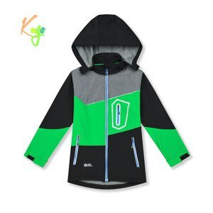 Chlapecká softshellová bunda, zateplená - KUGO HK5605, černá / zelená / šedá Barva: Černá, Velikost: 152